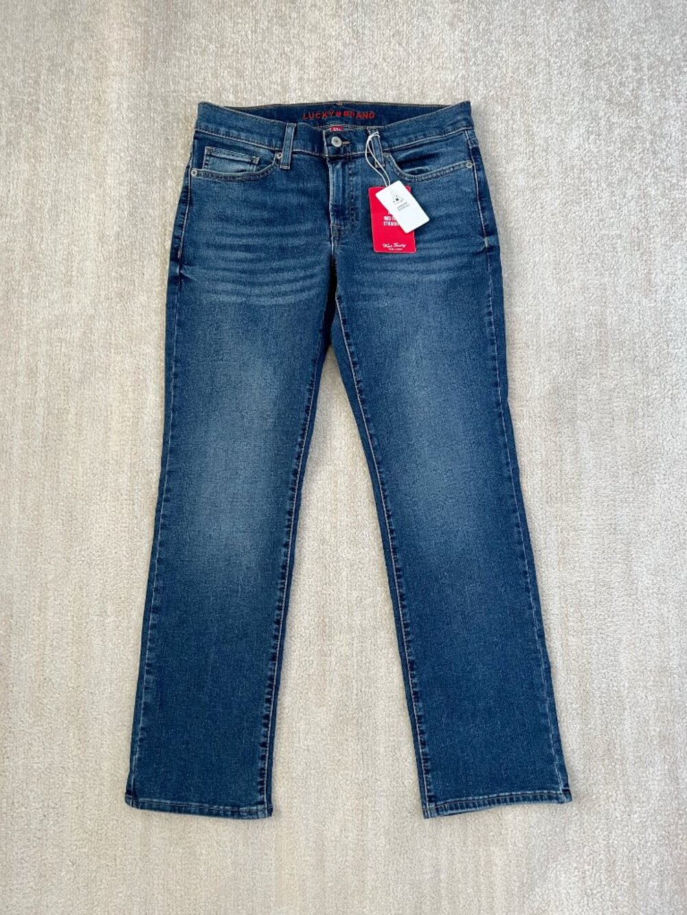 NWT Lucky Brand Sweet Mid Rise Straight Jeans Medium Wash Blue Denim 8/29